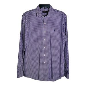 Polo Ralph Lauren  Button Down Shirt Size L Gingham Plaid Long Sleeves